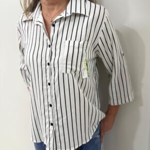 Camisa Lino 3/4 Rayas