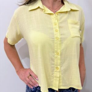 Camisa Lino Mangas Cortas