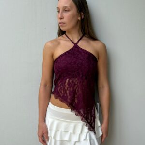 Top Halter Encaje Pico